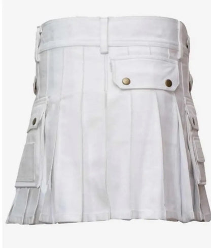 Scottish Women kilt OutFit IN White Cotton