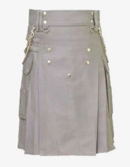 Scottish Standard Grey Utility Kilt For Men’s