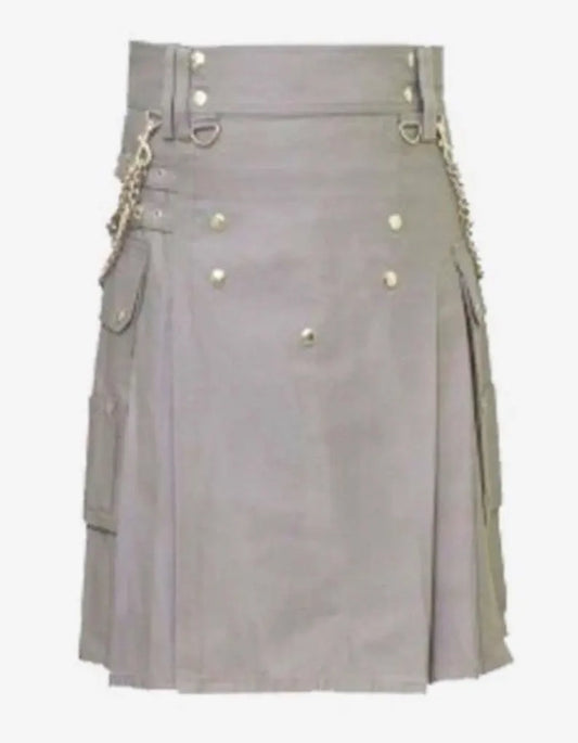 Scottish Standard Grey Utility Kilt For Men’s