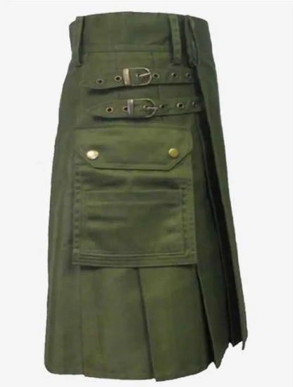 Scottish Olive Green Utility Kilt For Men’s