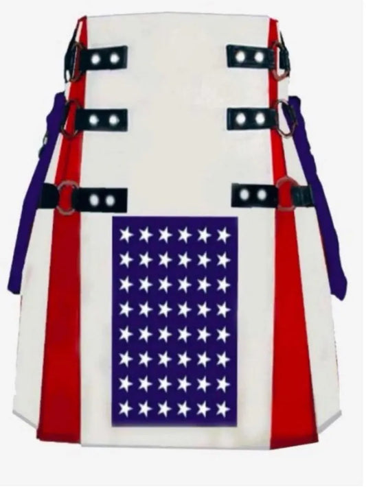 Scottish USA Flag Utility Kilt For Men’s