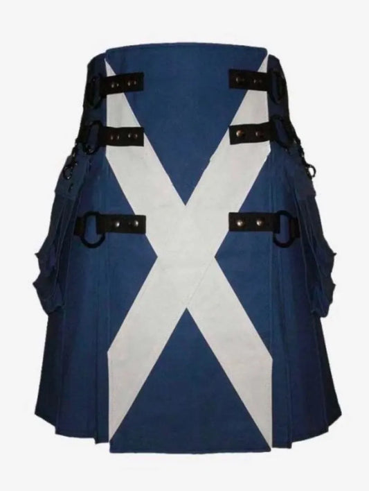 Scottish Saint Flag Kilt In Royal Blue Colour For Men’s