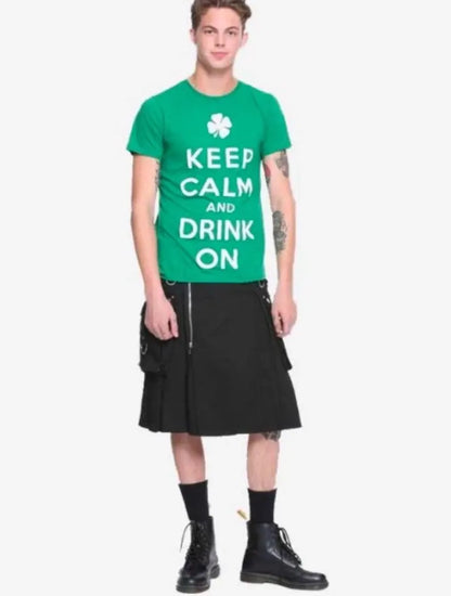 Scottish Black Tripp Utility Handmade Kilt For Men’s