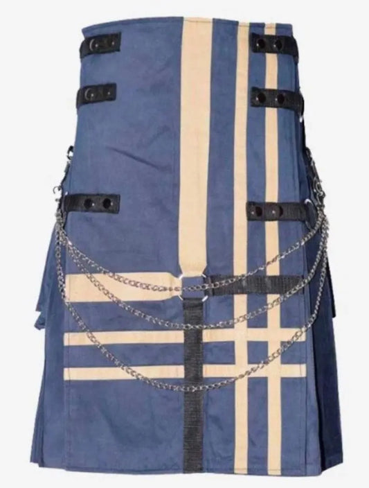 Scottish Premium Quality Traditional Utility Kilt With Chain For Men’s