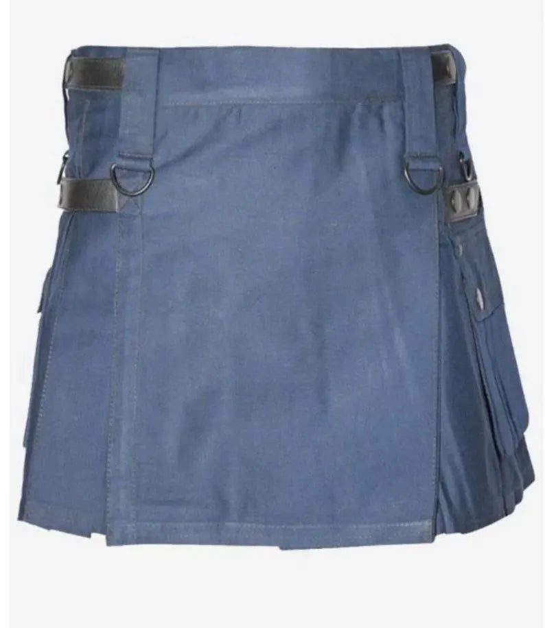 Scottish Half Kilt In Light Navy Blue Colour
