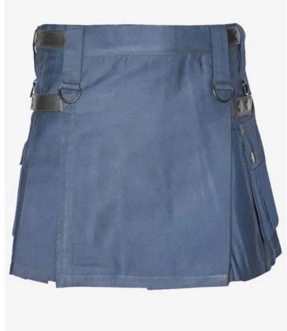 Scottish Half Kilt In Light Navy Blue Colour