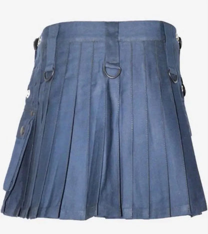 Scottish Half Kilt In Light Navy Blue Colour