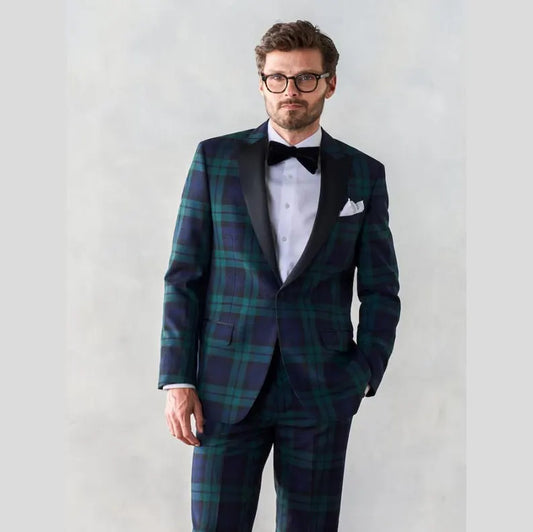 Scottish Black Watch Tartan Traditional Tuxedo Piece Suit For Every Event Custom Made