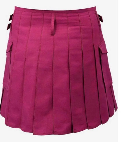 Scottish Women kilt In Cotton Maroon Jeans