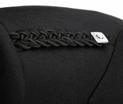 Scottish Men’s Black Argyle Kilt Jacket With Vest