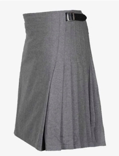 Light Grey Cotton Utility Kilt: Scottish Menswear