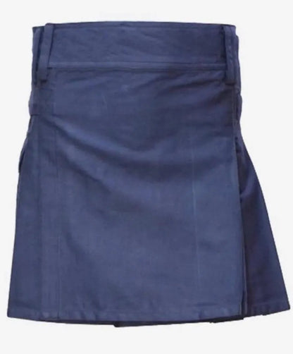 Scottish Women Kilt In Dark Navy Blue Colour