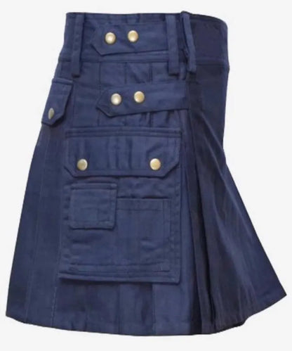 Scottish Women Kilt In Dark Navy Blue Colour