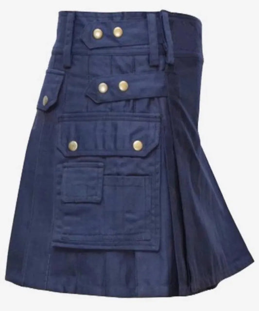 Scottish Women Kilt In Dark Navy Blue Colour