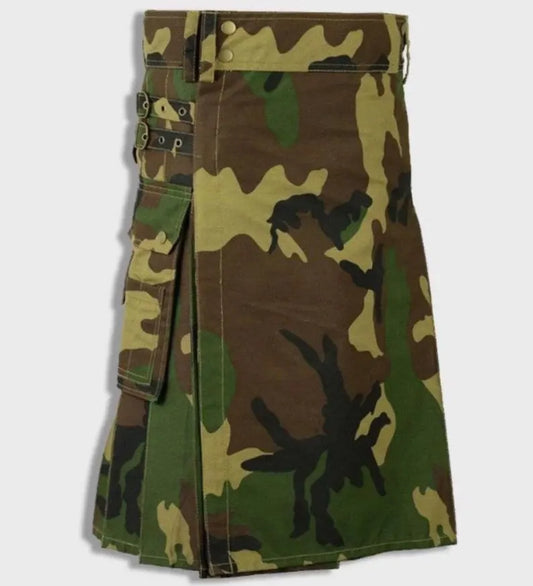 Scottish Woodland Camo Utility Kilt For Men’s
