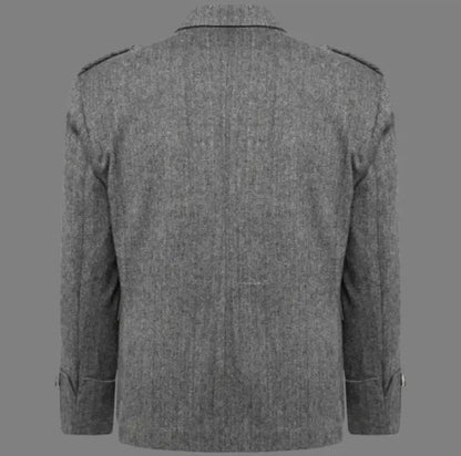 Scottish Men’s Craig Argyle Tweed Coat With Vest Wedding Jacket
