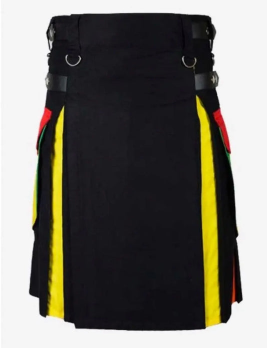 Scottish Rainbow Cotton Utility Kilt For Men’s