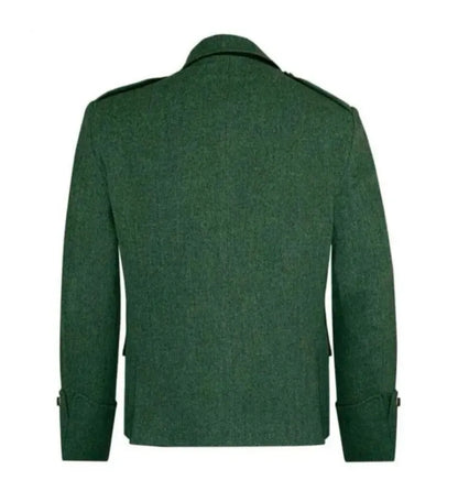 Scottish Men’s Lovat Green Argyle Kilt Jacket With Vest