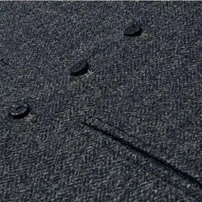 Scottish Men’s Charcoal Grey Blazer Wool Argyle Kilt Jacket