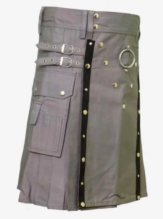 Scottish Modern Fashion Style Grey Kilt For Men’s