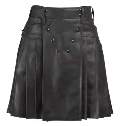 Handmade Leather Kilt for Men: Full Pleated Design