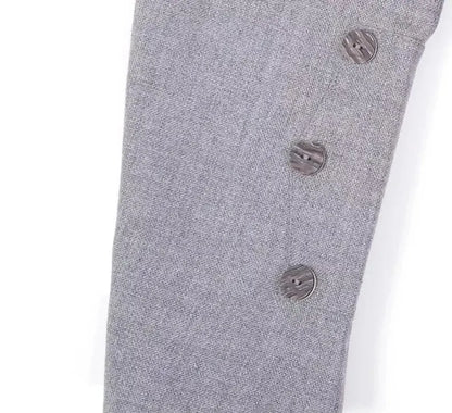 Scottish Light Grey Wool Blazer Crail kilt Jacket & Vest Bone Buttons Wedding Jacket