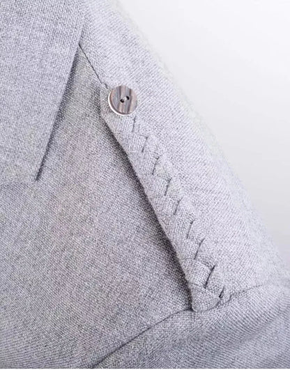 Scottish Light Grey Wool Blazer Crail kilt Jacket & Vest Bone Buttons Wedding Jacket