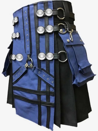 Scottish Black Art Canvas With Blue Fornt Removeable Pockets For Men’s