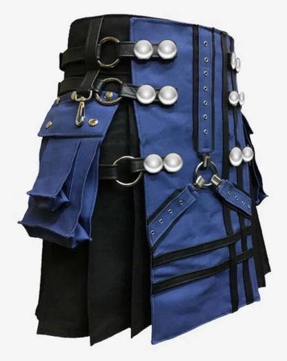 Scottish Black Art Canvas With Blue Fornt Removeable Pockets For Men’s