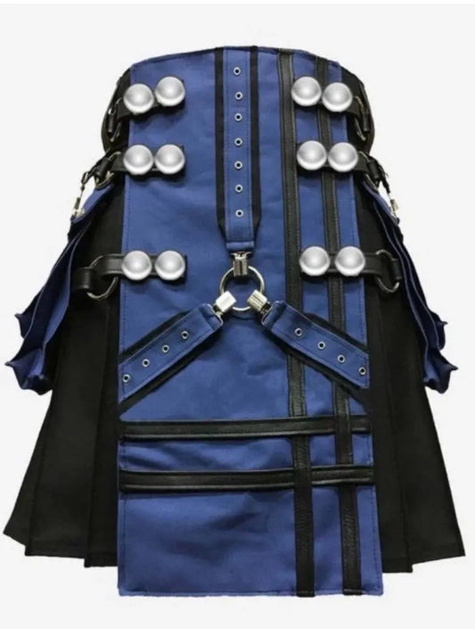 Scottish Black Art Canvas With Blue Fornt Removeable Pockets For Men’s