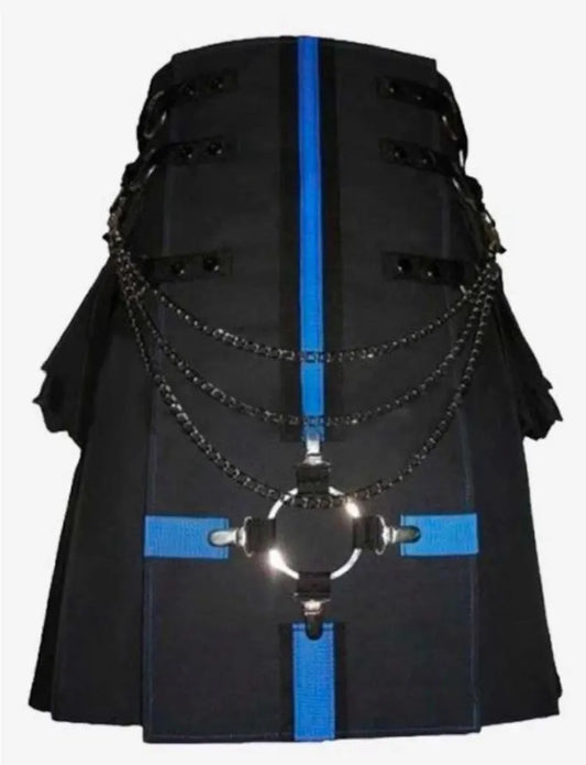 Scottish Casual Utility Kilt With Modern Interchangeable Aporn Cargo
