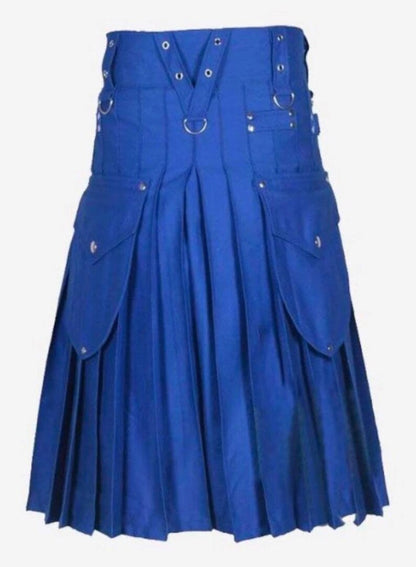 Scottish Royal Blue Utility Kilt For Men’s