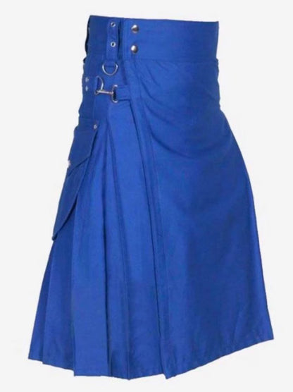 Scottish Royal Blue Utility Kilt For Men’s