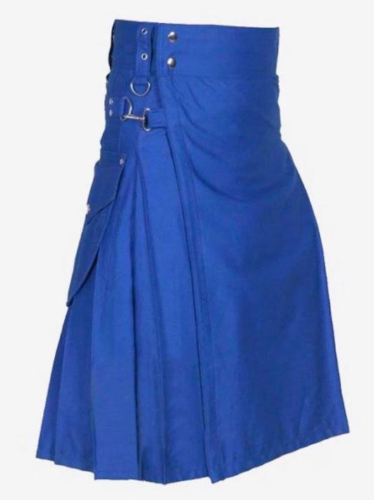 Scottish Royal Blue Utility Kilt For Men’s