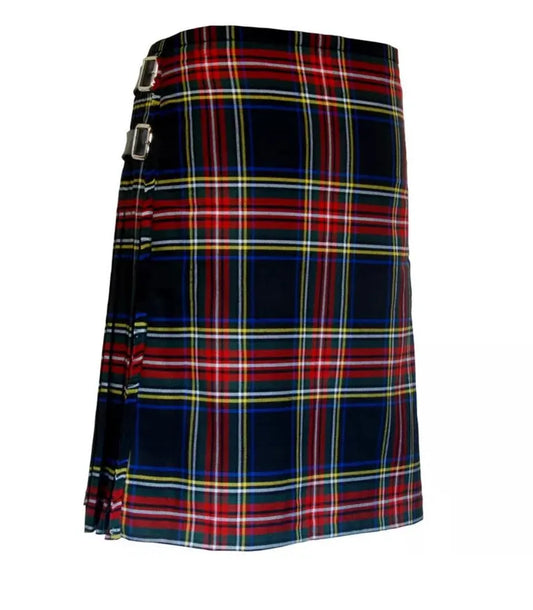 Scottish Black Stewart Tartan Kilt For Men Custom Handmade Traditional 8 Yard kilts