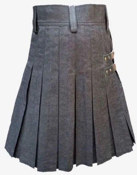 Scottish Fashion Denim Utility Kilt For Men’s !