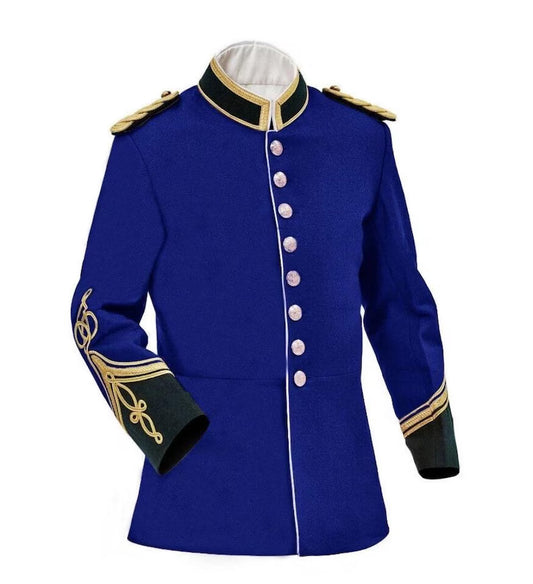 British Army Officer Tunic: Royal Blue Melton Wool, Gold Braid - Zulu War Era