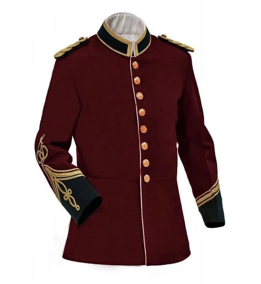 Maroon Melton Wool British Officer Tunic - Anglo Zulu War Reproduction