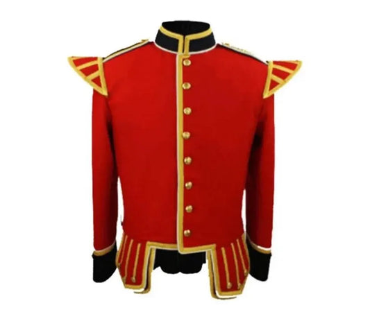 Men’s Scottish Red Doublet Kilt Jacket Highland Military Uniform Doublelet Jacket!