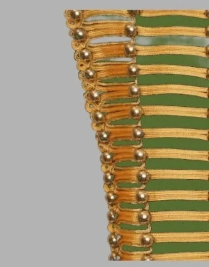 Men’s Green Sleeveless Military Drummer Parade Hussar Jacket Adam Luxe Vest