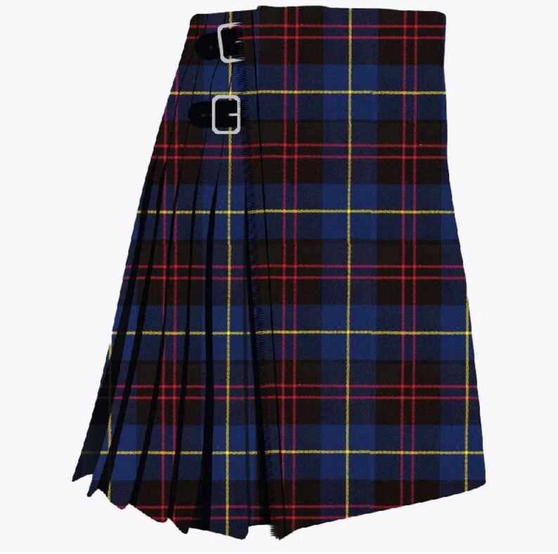 Scottish Gordon Blue Tartan Kilt Traditional 8 Yard