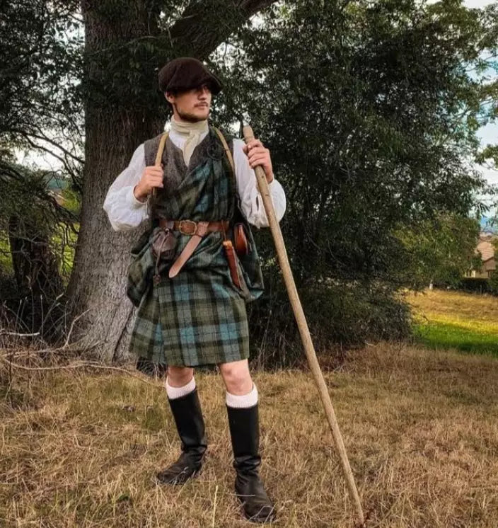 Kilt Tradizionale Scozzese Earthrise Tartan – 8 Iarde, Fatto A Mano, Taglia Personalizzata